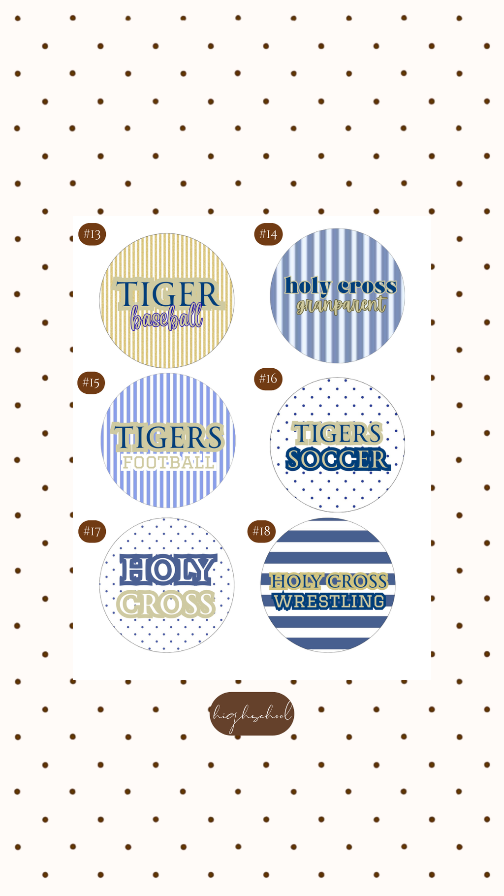HOLY CROSS BUTTONS
