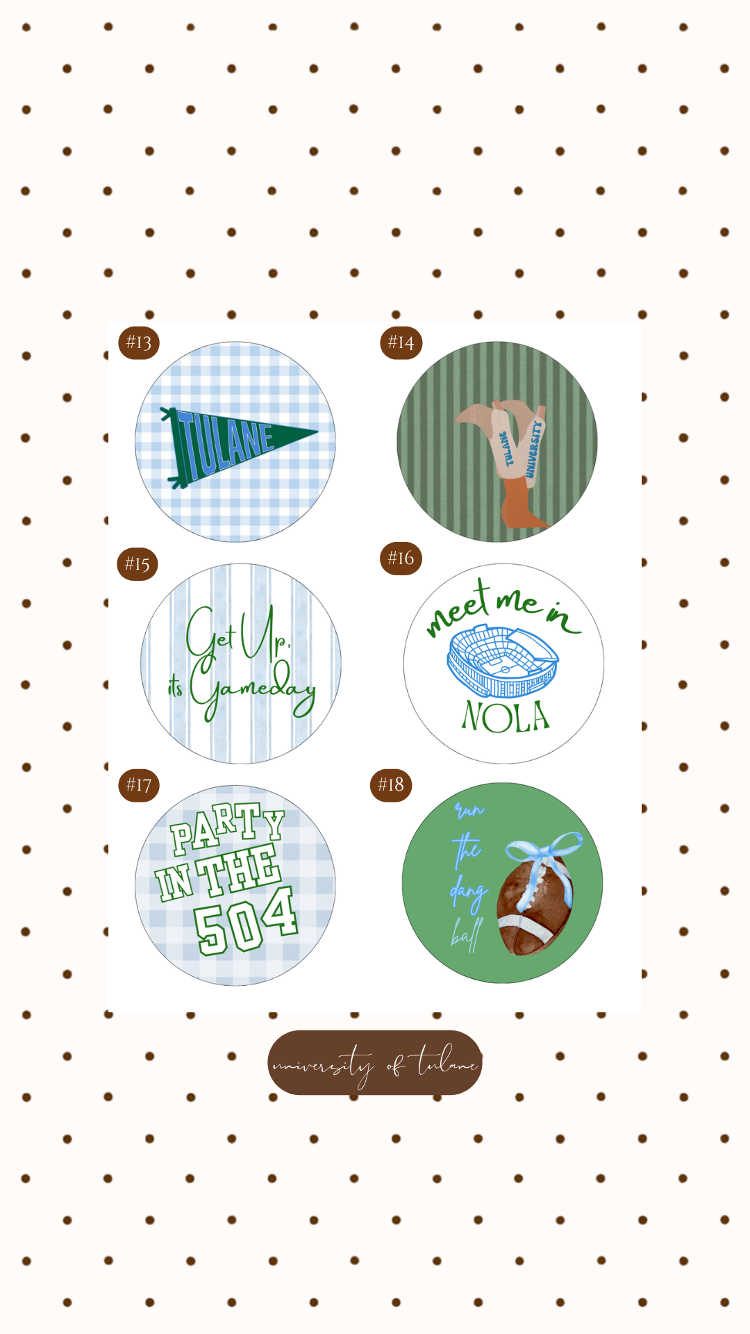 TULANE GAMEDAY BUTTON